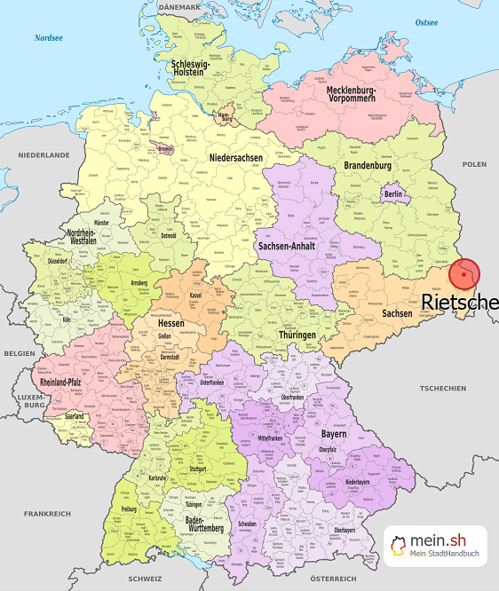 Deutschlandkarte mit Rietschen