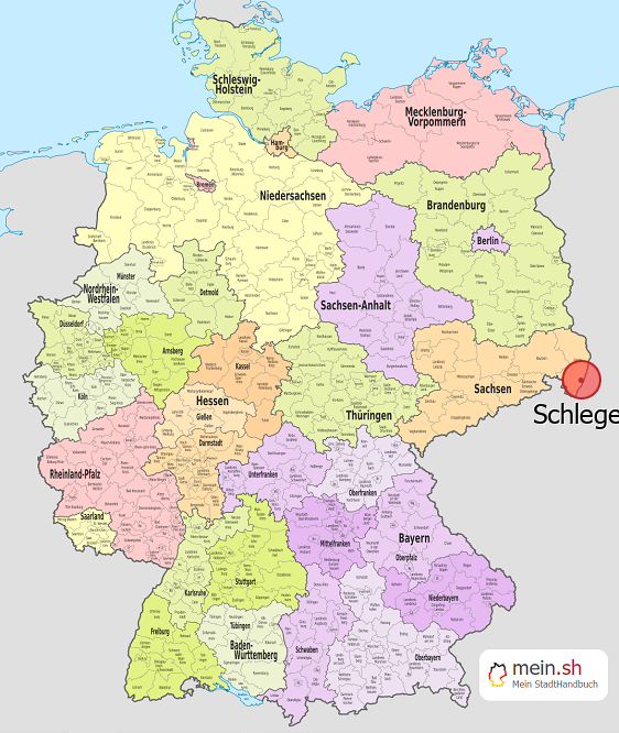Deutschlandkarte mit Schlegel