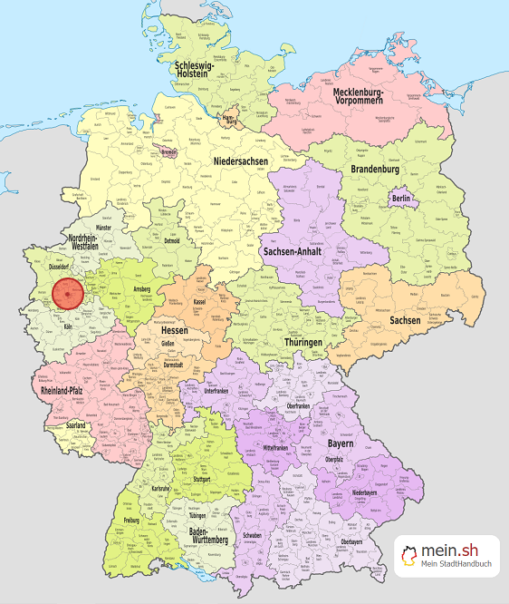 Deutschlandkarte mit D?sseldorf