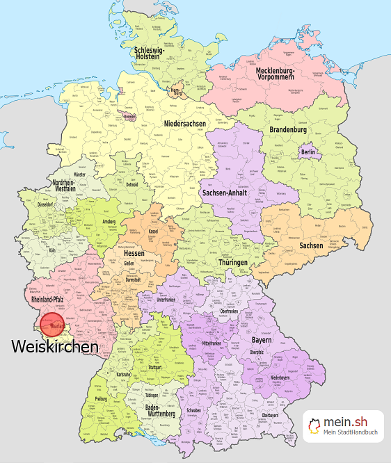 Deutschlandkarte mit Weiskirchen