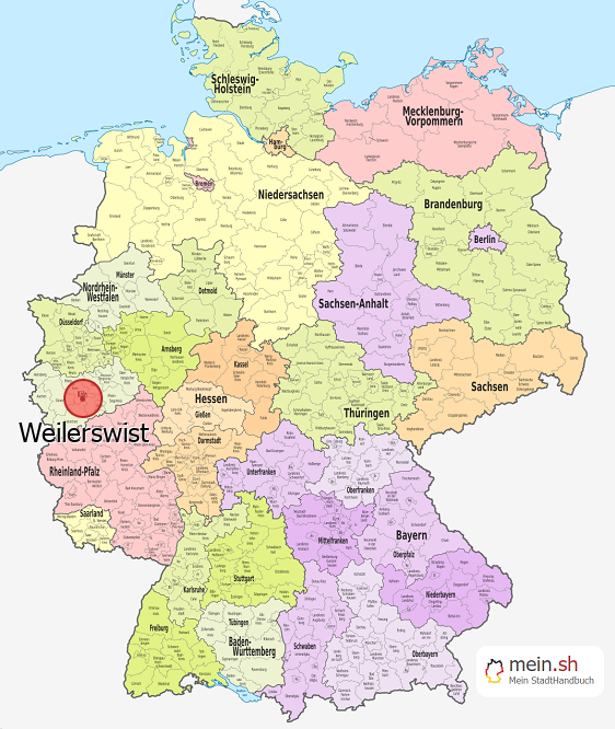Deutschlandkarte mit Weilerswist