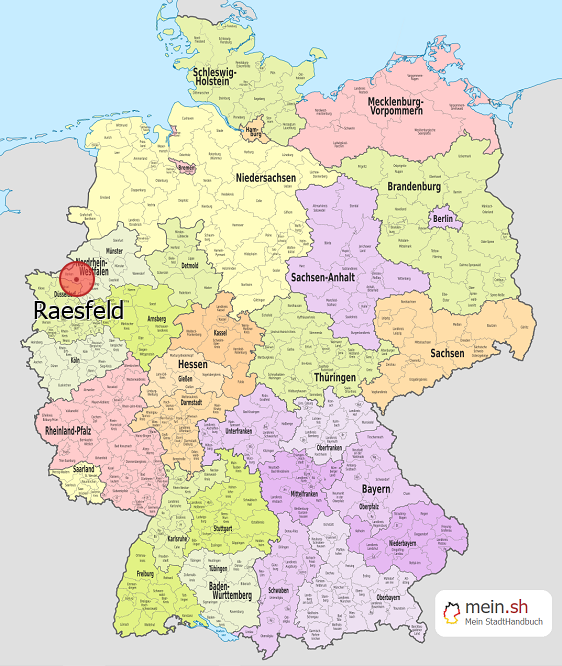 Deutschlandkarte mit Raesfeld