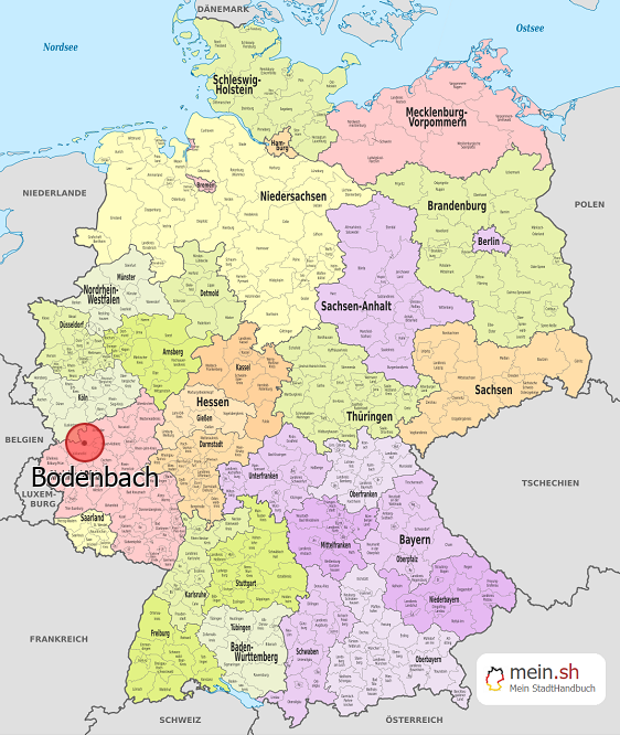 Deutschlandkarte mit Bodenbach