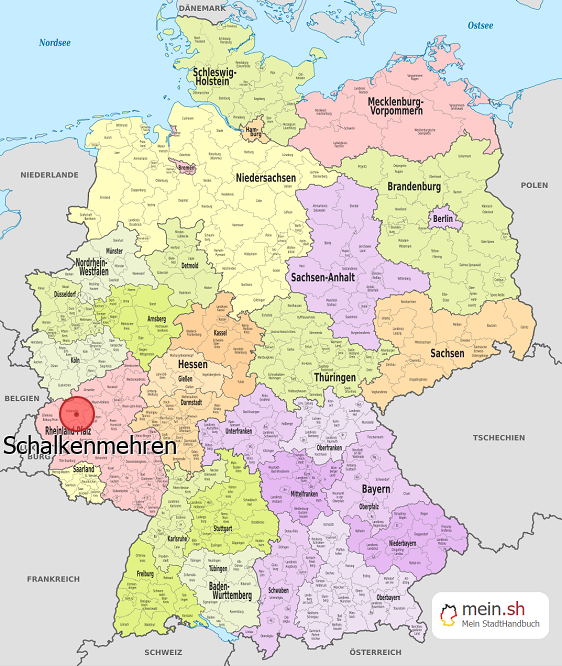 Deutschlandkarte mit Schalkenmehren