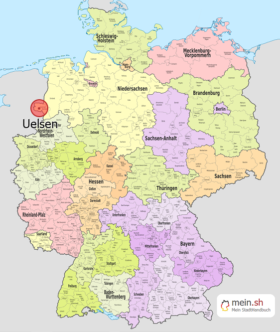 Deutschlandkarte mit Uelsen