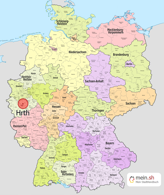 Deutschlandkarte mit Hrth