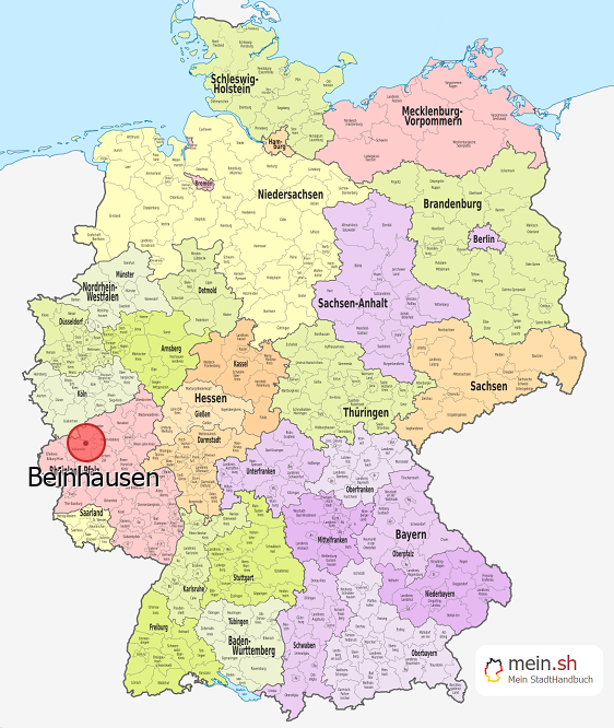 Deutschlandkarte mit Beinhausen