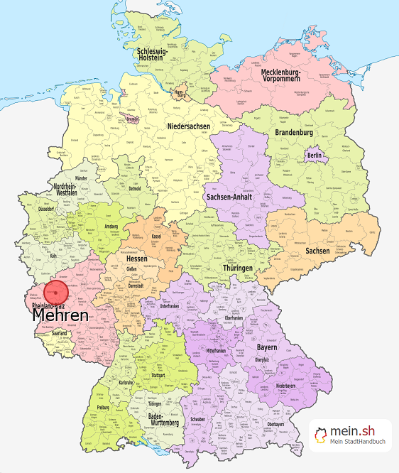 Deutschlandkarte mit Mehren