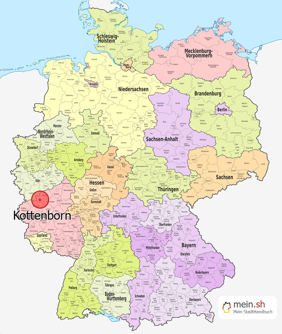 Deutschlandkarte mit Kottenborn