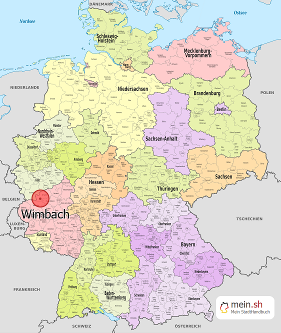 Deutschlandkarte mit Wimbach