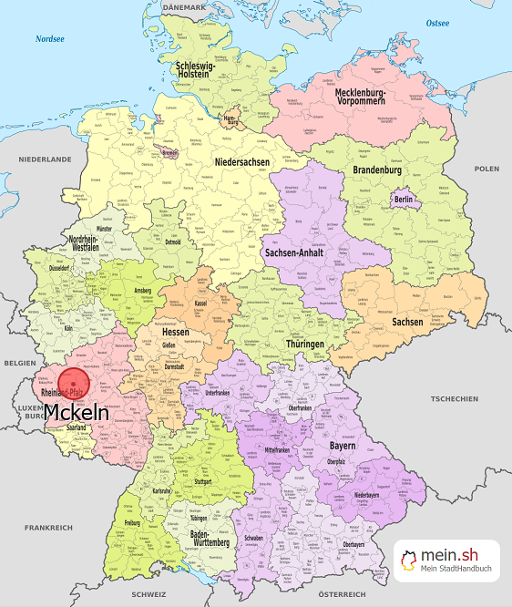Deutschlandkarte mit Mckeln