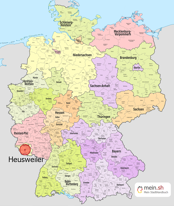 Deutschlandkarte mit Heusweiler