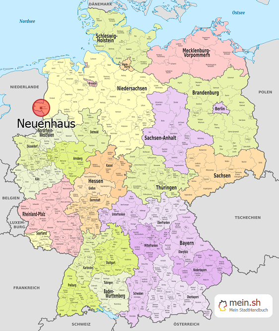 Deutschlandkarte mit Neuenhaus
