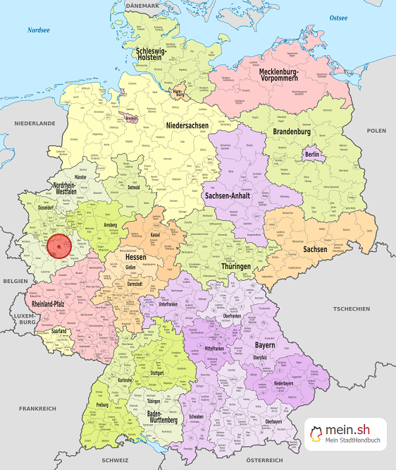 Deutschlandkarte mit K?ln