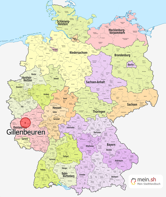Deutschlandkarte mit Gillenbeuren