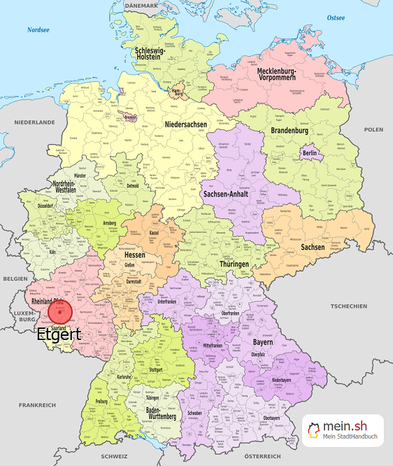 Deutschlandkarte mit Etgert