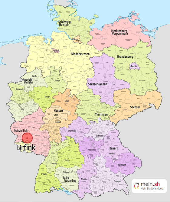 Deutschlandkarte mit Brfink