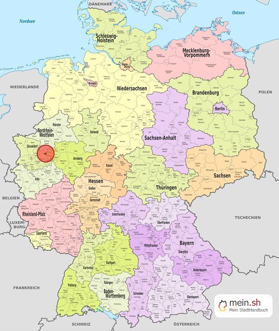 Deutschlandkarte mit Essen