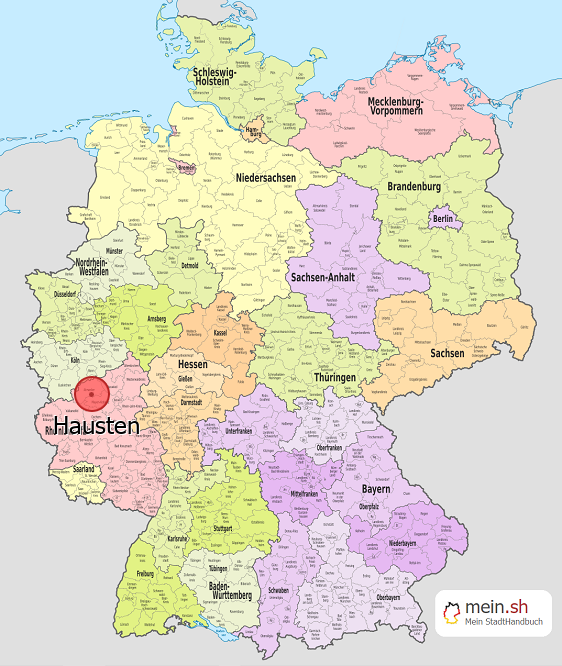 Deutschlandkarte mit Hausten