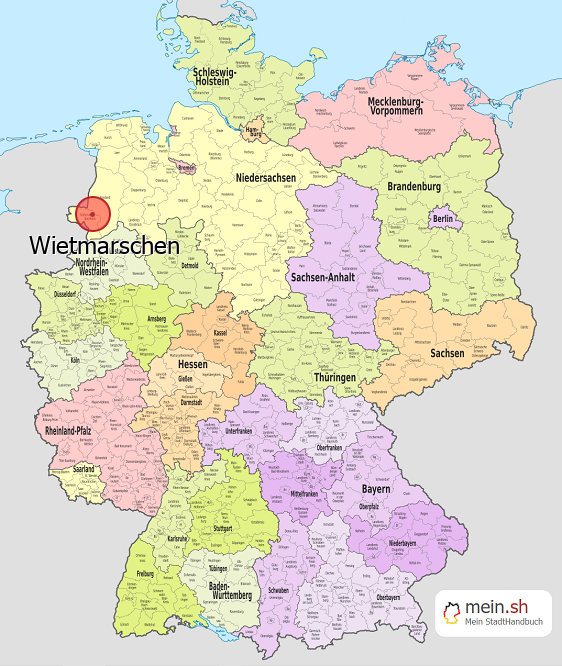 Deutschlandkarte mit Wietmarschen