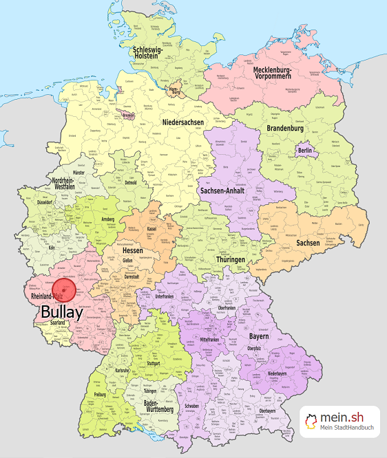 Deutschlandkarte mit Bullay