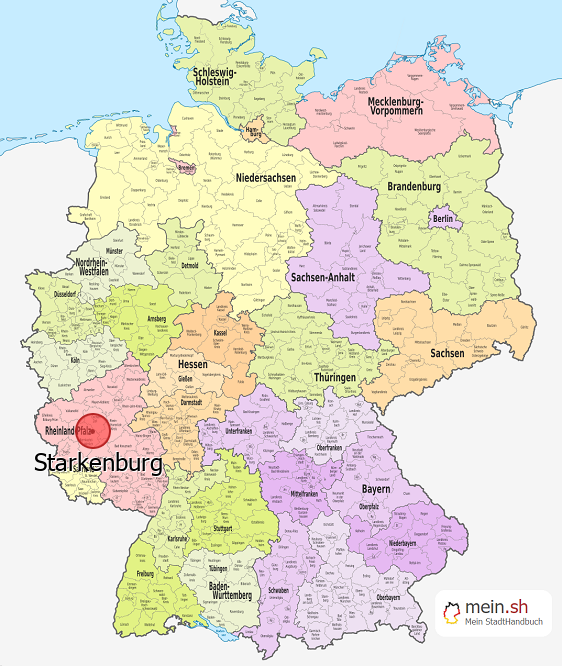 Deutschlandkarte mit Starkenburg