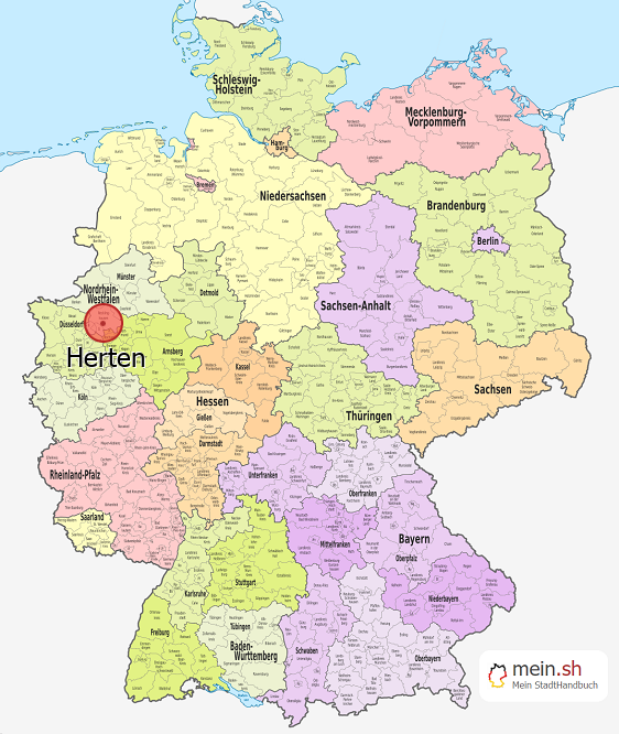 Deutschlandkarte mit Herten
