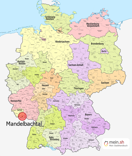 Deutschlandkarte mit Mandelbachtal