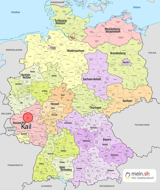 Deutschlandkarte mit Kail