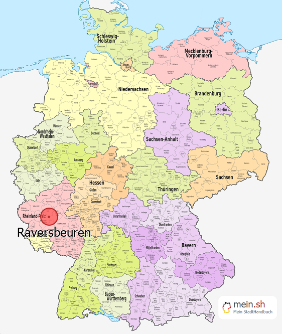 Deutschlandkarte mit Raversbeuren