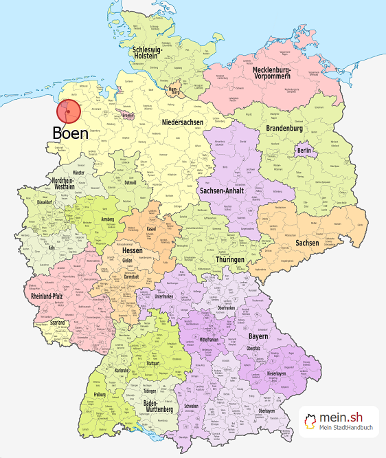 Deutschlandkarte mit Boen