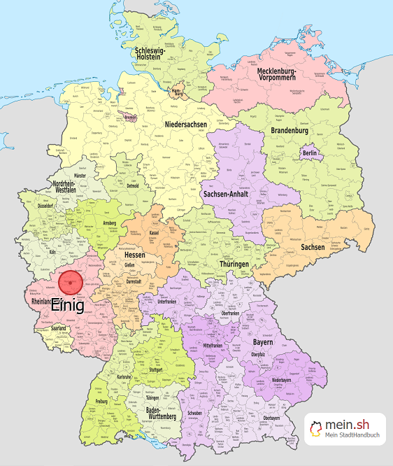 Deutschlandkarte mit Einig