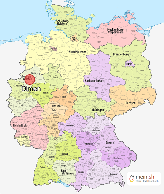 Deutschlandkarte mit Dlmen