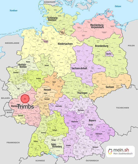 Deutschlandkarte mit Trimbs