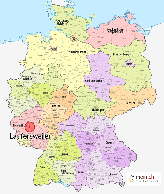 Deutschlandkarte mit Laufersweiler