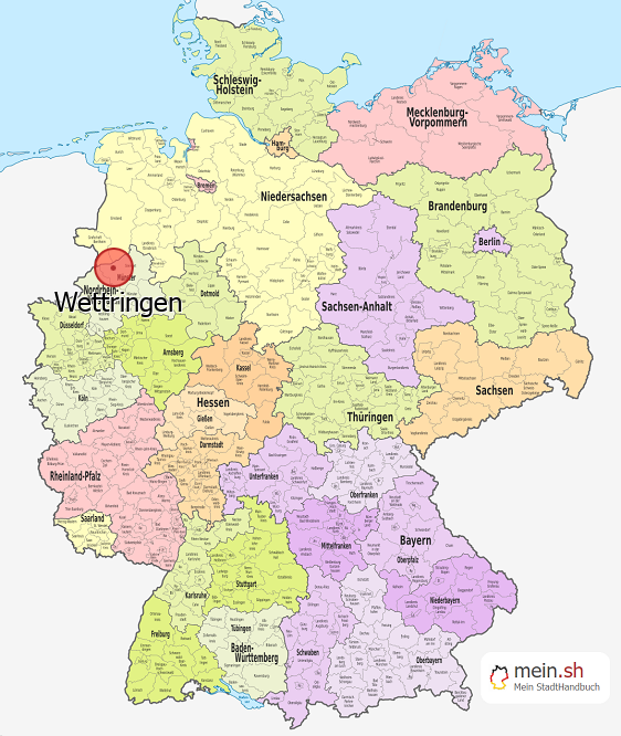 Deutschlandkarte mit Wettringen