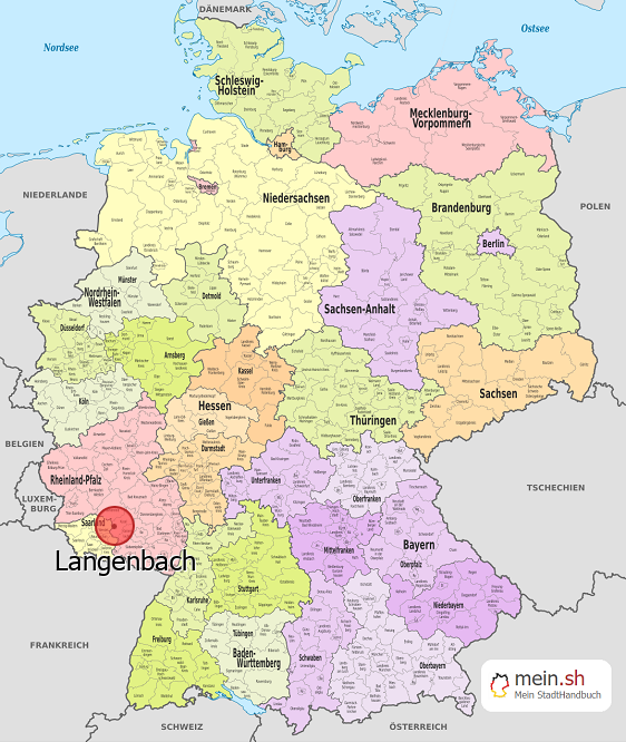 Deutschlandkarte mit Langenbach