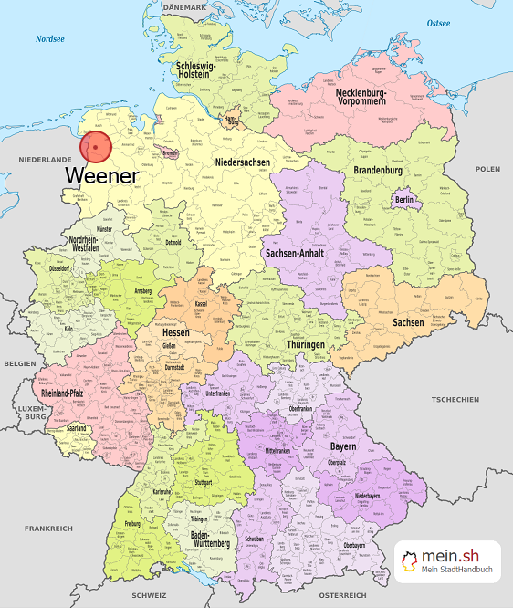Deutschlandkarte mit Weener