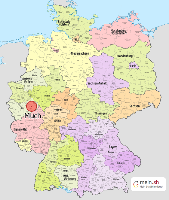 Deutschlandkarte mit Much