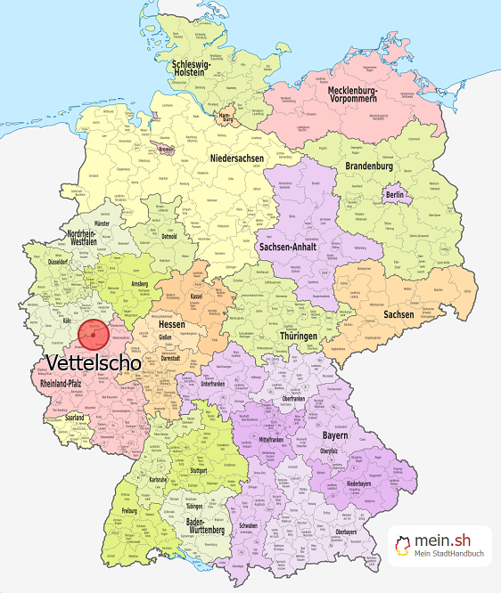 Deutschlandkarte mit Vettelscho