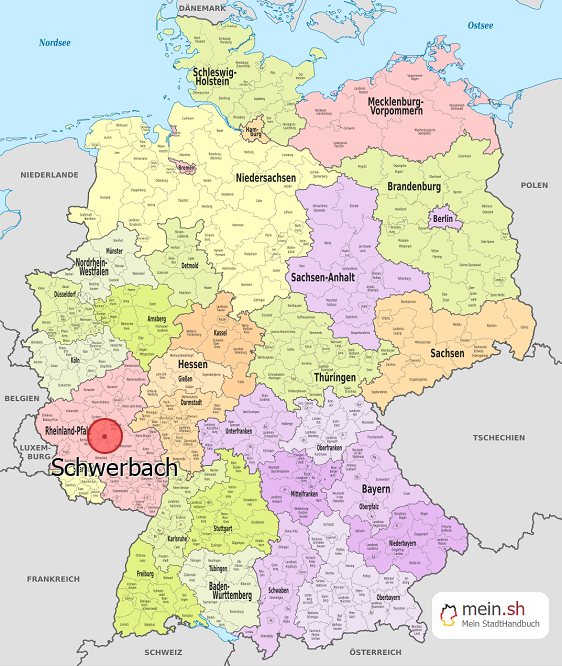 Deutschlandkarte mit Schwerbach