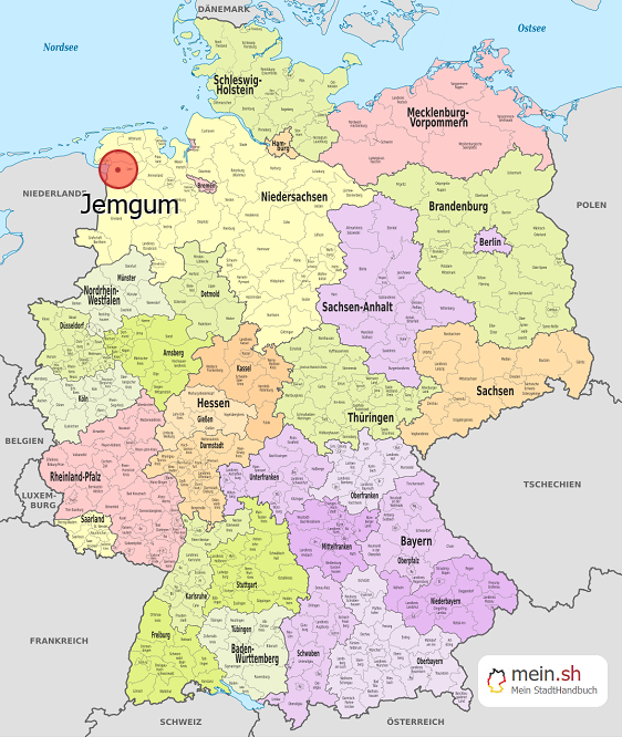 Deutschlandkarte mit Jemgum