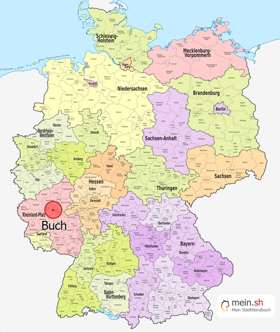 Deutschlandkarte mit Buch