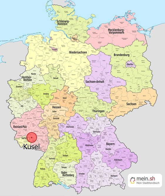 Deutschlandkarte mit Kusel