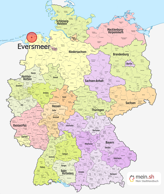Deutschlandkarte mit Eversmeer