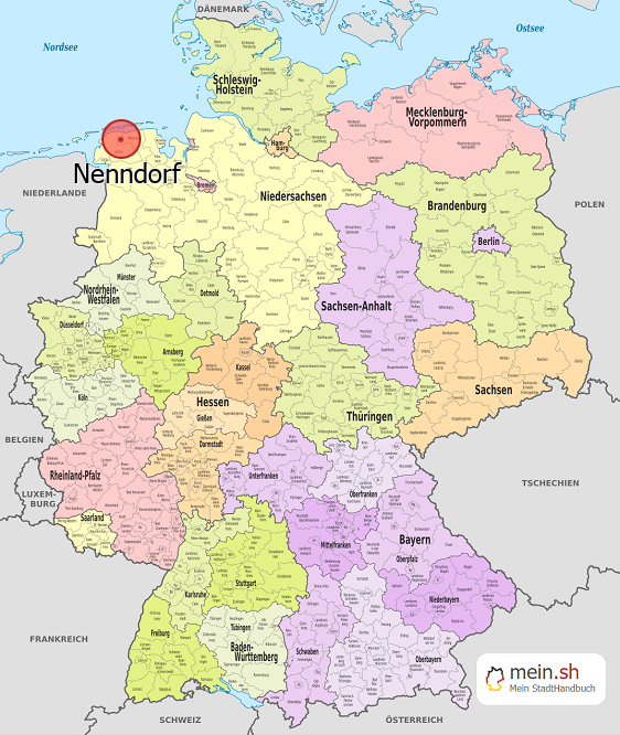 Deutschlandkarte mit Nenndorf