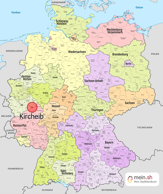 Deutschlandkarte mit Kircheib