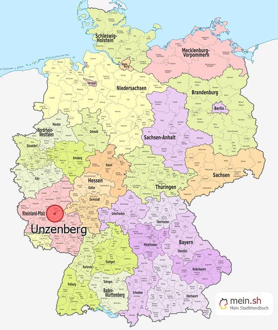 Deutschlandkarte mit Unzenberg