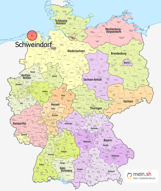 Deutschlandkarte mit Schweindorf