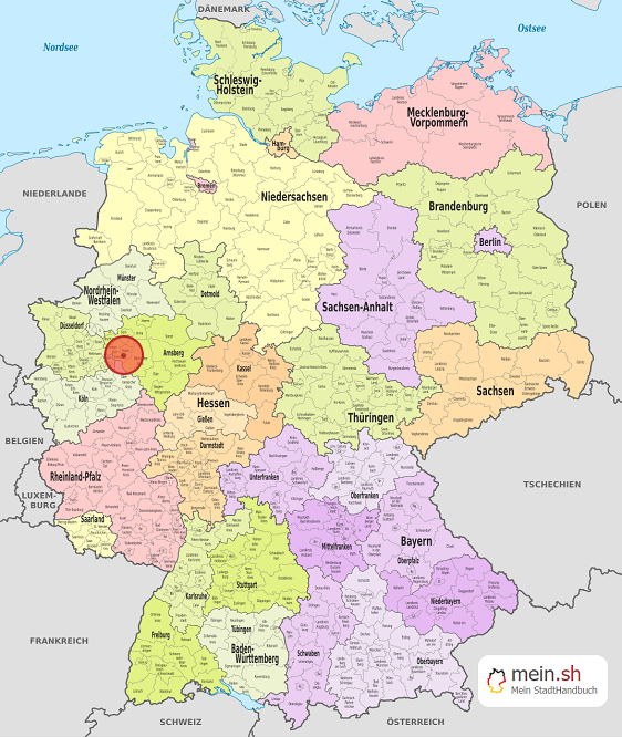 Deutschlandkarte mit Breckerfeld